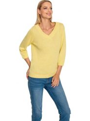 Heine Sweter w kolorze żółtym rozmiar: 36. Żółte swetry klasyczne damskie Heine, z kaszmiru, bez kołnierzyka. Za 136.13 zł.