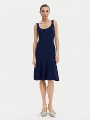 Silvian Heach Sukienka dzianinowa GPP25016VE Granatowy Regular Fit. Niebieskie sukienki damskie Silvian Heach, bez wzorów, z dzianiny, bez ramiączek. Za 399.99 zł.