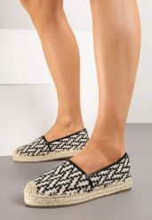 Czarne Espadryle z Plecionym Sznurkiem Nimiorra. Czarne espadryle damskie Renee, bez wzorów, bez obcasa, na płaskiej podeszwie. Za 59.99 zł.