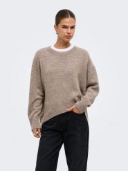 ONLY Sweter w kolorze szarobrązowym rozmiar: S. Brązowe swetry klasyczne damskie Only, s, bez kołnierzyka. Za 89.95 zł.