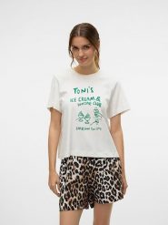 Vero Moda Koszulka w kolorze białym rozmiar: XL. Białe bluzki damskie Vero Moda, xl, bez wzorów, z bawełny, bez kołnierzyka, bez ramiączek. Za 74.63 zł.