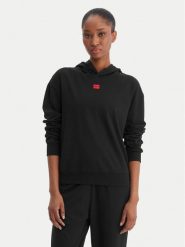 HUGO Bluza Signature 50556816 Czarny Regular Fit. Czarne bluzy damskie Hugo, s, bez wzorów, z bawełny, bez kaptura. Za 319.99 zł.