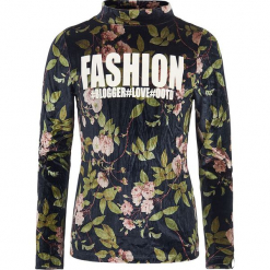 Koszulka w kolorze czarnym ze wzorem. Czarne koszulki i t-shirty dziewczęce Retour denim de Luxe, z nadrukiem, ze stójką, z długim rękawem. W wyprzedaży za 77.95 zł.