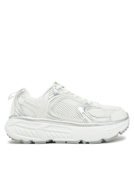 TWINSET Sneakersy 251TCP030 Biały. Białe obuwie sportowe damskie Twinset, z materiału, bez zapięcia. Za 449.99 zł.