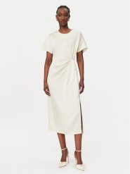 Rinascimento Sukienka koktajlowa CFC0127457003 Biały Regular Fit. Białe sukienki damskie Rinascimento, bez wzorów, z syntetyku, wizytowe, bez ramiączek. Za 449.99 zł.