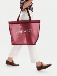 Nine West Torebka CEO-Eloura-LA374-4074 Bordowy. Czerwone shopper bag Nine West, bez wzorów, z materiału, bez dodatków. Za 79.99 zł.