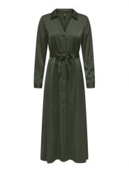 ONLY Sukienka koszulowa Mika 15361725 Zielony Regular Fit. Zielone sukienki damskie Only, bez wzorów, z wiskozy, bez ramiączek. Za 229.99 zł.