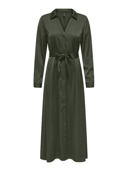 ONLY Sukienka koszulowa Mika 15361725 Zielony Regular Fit. Zielone sukienki damskie Only, bez wzorów, z syntetyku, bez ramiączek. Za 119.99 zł.