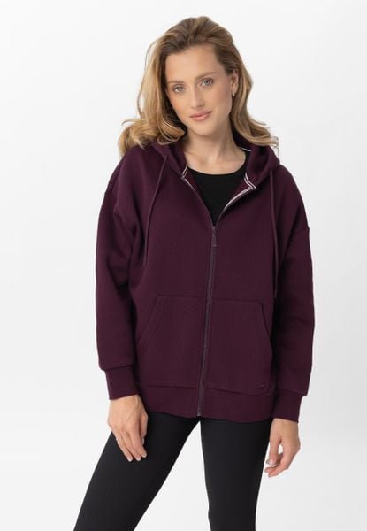 Bluza oversize z kapturem B-LOMY. Czerwone bluzy damskie Volcano, plus size, z aplikacjami, z bawełny, z kapturem. Za 199.99 zł.