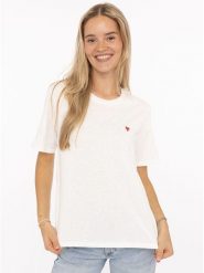 Zwillingsherz Koszulka w kolorze białym rozmiar: L. Białe bluzki damskie Zwillingsherz, l, bez wzorów, z bawełny, bez kołnierzyka, bez ramiączek. Za 82.99 zł.