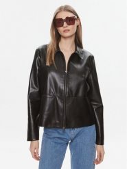 Calvin Klein Kurtka z imitacji skóry K20K206311 Czarny Relaxed Fit. Czarne kurtki damskie Calvin Klein, bez wzorów, ze skóry, bez kaptura. Za 1,719.00 zł.
