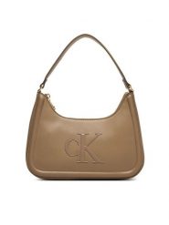 Calvin Klein Torebka Bold Ck Small Shoulder Bag LV04F3230G Beżowy. Brązowe torebki klasyczne damskie Calvin Klein, ze skóry, bez dodatków. Za 409.99 zł.