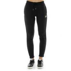 Bluza z sznurek regulacyjny na co dzień na siłownię. Czarne bluzy damskie LEONE 1947 APPAREL, bez wzorów, z bawełny, bez kaptura. W wyprzedaży za 112.15 zł.