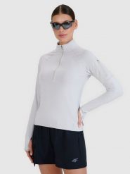4F Bluza trekkingowa regular szybkoschnąca damska - szara M. Szare bluzy damskie 4F, l, bez wzorów, z elastanu, bez kaptura. W wyprzedaży za 139.99 zł.