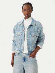 Calvin Klein Jeans Kurtka jeansowa LV047G726G Niebieski jasny Boxy Fit. Niebieskie kurtki damskie Calvin Klein Jeans, m, bez wzorów, z bawełny, bez kaptura. Za 699.99 zł.