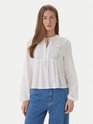 ONLY Bluzka Lennyo 15366732 Biały Regular Fit. Białe bluzki damskie Only, xl, bez wzorów, z wiskozy, bez kołnierzyka, bez ramiączek. Za 129.99 zł.