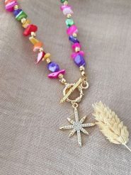 Nakkash Pozłacany naszyjnik z kamieniami szlachetnymi - dł. 45 cm rozmiar: onesize. Białe naszyjniki damskie Nakkash, z cyrkonią, pozłacane. Za 118.56 zł.