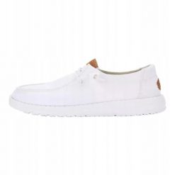 HeyDude Damskie Mokasyny Wendy Stretch Canvas. Białe mokasyny damskie Hey dude, z materiału, bez obcasa. Za 259.00 zł.