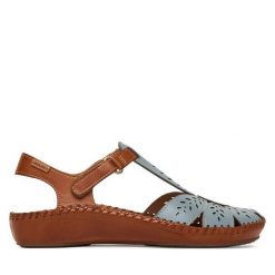 Sandały Pikolinos. Niebieskie sandały damskie Pikolinos, bez wzorów, bez obcasa, na płaskiej podeszwie, bez zapięcia. Za 559.99 zł.
