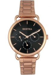 Bertha Zegarek kwarcowy "Gwen" w kolorze różowozłoto-czarnym rozmiar: onesize. Czarne, analogowe zegarki damskie Bertha, ze stali. Za 260.99 zł.