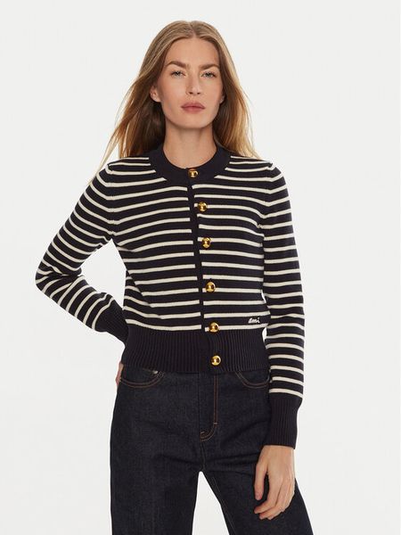 AMI Paris Kardigan FKC039KN0061 Granatowy Regular Fit. Niebieskie kardigany damskie AMI PARIS, xs, bez wzorów, z bawełny. Za 1,739.00 zł.