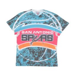 Koszulka San Antonio Spurs NBA Jumbotron Submimated. Niebieskie koszulki damskie Mitchell & Ness, bez wzorów, bez kołnierzyka, bez ramiączek. Za 258.00 zł.