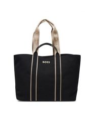 BOSS Torebka Palmah 50546461 Czarny. Czarne shopper bag Boss, bez wzorów, z materiału, bez dodatków. Za 409.99 zł.