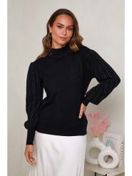 Soft Cashmere Sweter w kolorze czarnym rozmiar: 38/40. Czarne swetry klasyczne damskie Soft Cashmere, bez kołnierzyka. Za 136.13 zł.