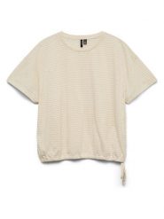 Vero Moda Koszulka w kolorze beżowym rozmiar: L. Brązowe bluzki damskie Vero Moda, l, bez wzorów, bez kołnierzyka, bez ramiączek. Za 73.95 zł.