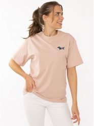 Zwillingsherz Koszulka w kolorze beżowym rozmiar: L/XL. Brązowe bluzki damskie Zwillingsherz, l, bez wzorów, z bawełny, bez kołnierzyka, bez ramiączek. Za 82.99 zł.