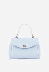 Niebieska Torebka Typu Kuferek z Rączką i Klapą z Paskiem Crossbody Phoebyne. Niebieskie kuferki damskie Renee, bez wzorów, z jeansu, bez dodatków. Za 119.99 zł.