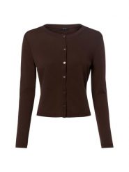 Opus Damska kurtka z dżerseju - Sandros Kobiety brązowy jednolity, 42. Brązowe kurtki damskie Opus, bez wzorów, z bawełny, bez kaptura. Za 299.95 zł.