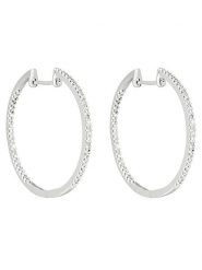 DIAMANTA Złote kolczyki-kreole "Créoles de diamants" z diamentami rozmiar: onesize. Szare kolczyki damskie DIAMANTA, z diamentem, złote. Za 2,609.99 zł.