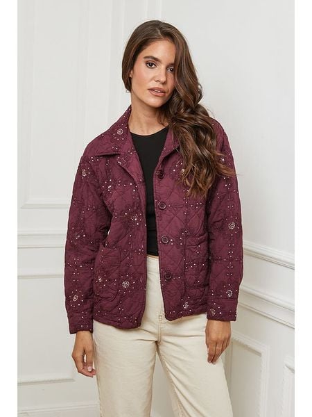 L'armoire de Suzette Kurtka przejściowa w kolorze bordowym rozmiar: 38/40. Czerwone kurtki damskie L'armoire de Suzette, l, bez wzorów, z bawełny, bez kaptura. Za 240.43 zł.