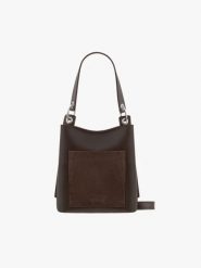 Ciemnobrązowa torebka tote. Brązowe listonoszki damskie Brawo sp. z o.o., bez wzorów, z materiału, bez dodatków. Za 399.99 zł.