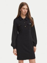 Fracomina Sukienka koszulowa FR26WD1020J47501 Czarny Regular Fit. Czarne sukienki damskie Fracomina, bez wzorów, bez ramiączek. Za 579.99 zł.
