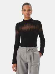 Rinascimento Bluzka CFM0012380003 Czarny Slim Fit. Czarne bluzki damskie Rinascimento, m, bez wzorów, z wiskozy, bez kołnierzyka, bez ramiączek. Za 359.99 zł.