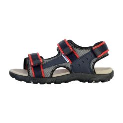 Sandały GEOX JR SANDAL STRADA A Czerwony. Czerwone sandały damskie Geox, bez wzorów, ze skóry, bez obcasa, bez zapięcia. Za 151.99 zł.