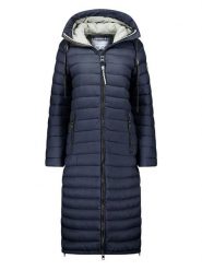Geographical Norway Płaszcz zimowy "Azule" w kolorze granatowym rozmiar: S. Niebieskie płaszcze damskie Geographical Norway, na zimę, s, bez wzorów, z puchu, bez kaptura. Za 231.68 zł.