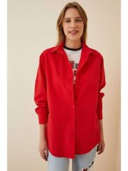 Happiness Istanbul Koszula w kolorze czerwonym rozmiar: 38. Czerwone koszule damskie Happiness Istanbul, bez wzorów, bez kołnierzyka, bez ramiączek. Za 59.45 zł.