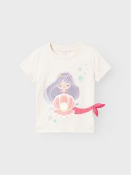 NAME IT T-Shirt Zuzzie 13226878 Biały Regular Fit. Białe koszulki i t-shirty dziewczęce Name it, bez wzorów, z bawełny, bez kołnierzyka, bez ramiączek. Za 49.99 zł.