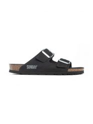 Sunbay Klapki "Trefle" w kolorze czarnym rozmiar: 38. Czarne klapki damskie Sunbay, bez wzorów, z otwartym noskiem, bez obcasa, bez zapięcia. Za 159.95 zł.