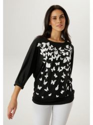 Aniston Koszulka w kolorze czarno-białym rozmiar: 38. Czarne bluzki damskie Aniston, bez wzorów, bez kołnierzyka, bez ramiączek. Za 126.99 zł.