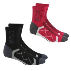 Damskie Skarpety Outdoorowe Ladies 2pak. Brązowe skarpetki damskie Regatta, bez wzorów, z bawełny. Za 119.99 zł.