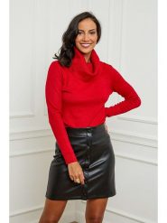 Soft Cashmere Golf w kolorze czerwonym rozmiar: 38/40. Czerwone golfy damskie Soft Cashmere, bez wzorów, z kaszmiru, bez ramiączek. Za 126.99 zł.