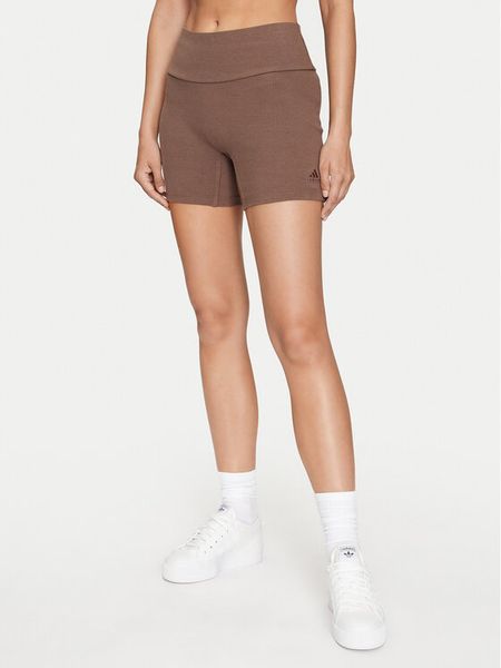 Adidas Szorty sportowe Lounge IY6742 Brązowy Slim Fit. Brązowe spodenki sportowe damskie Adidas, l, bez wzorów, z wiskozy. Za 119.99 zł.