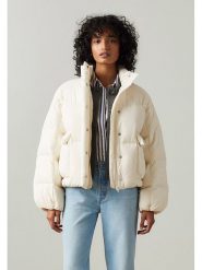 Levi's Kurtka puchowa w kolorze kremowym rozmiar: L. Brązowe kurtki damskie Levi's, l, bez wzorów, z puchu, bez kaptura. Za 310.38 zł.