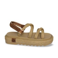 Sandały damskie na platformie Tahiti. Brązowe sandały damskie Aulp, bez wzorów, z gumy, z otwartym noskiem, bez obcasa, na platformie, bez zapięcia. Za 449.99 zł.