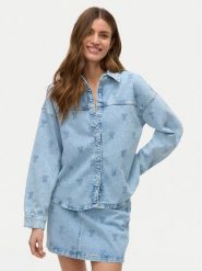 Vero Moda Koszula jeansowa Hayden 10326371 Niebieski Oversize. Niebieskie koszule damskie Vero Moda, s, bez wzorów, z bawełny, bez kołnierzyka, bez ramiączek. Za 149.99 zł.