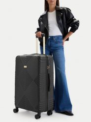 Nine West Walizka duża CEO-NW-L-001-09 BLACK Czarny. Czarne walizki Nine West, bez wzorów, z tworzywa sztucznego, duże. Za 399.99 zł.